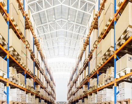 Warehouse shelves