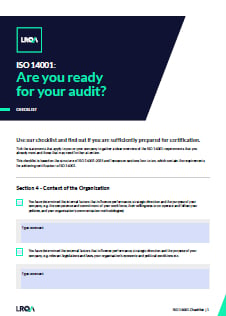 ISO 14001 checklist