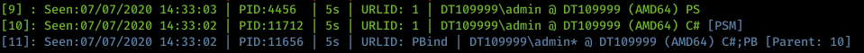 Machine generated alternative text: Seen: Seen : Seen: 07/07/2020 &oslash;7/&oslash;7/2&Oslash;2&oslash; 07/07/2020 14: 14: 14: 33: 33: 33: &oslash;3 &oslash;2 02 I PID: I PID: I PID: 4456 11712 11656 I URL ID: I URL ID: I URL ID: 1 | DTI&Oslash;9999Xadmin DTI&Oslash;9999 (AMD") ps 1 | DTI&oslash;9999Xadmin DTI&oslash;9999 (AMD") IPSMI PBind I DTI&Oslash;9999Xadmin* DTI&Oslash;9999 (AMD64) ctt;PB 'Parent: 101 
