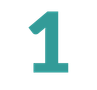 Number 1 icon in teal colour