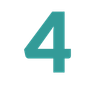 Number 4 icon in teal colour